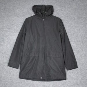 GAP Mens Black Hooded Anorak Parka Jacket‎ Coat Size Medium Polyester